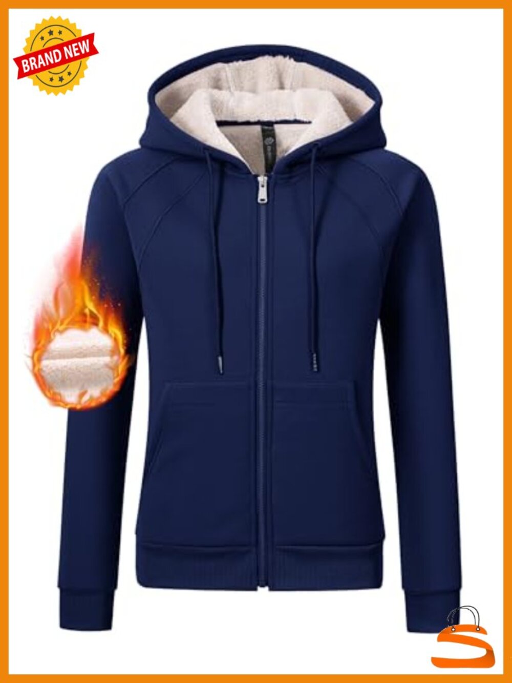 Women's Zip Up Fleece Hoodie Sherpa Jacket Warm Winter Coat